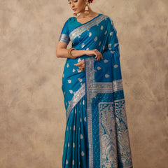 Zari Royale Blue Saree