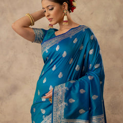 Zari Royale Blue Saree