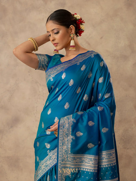 Zari Royale Blue Saree