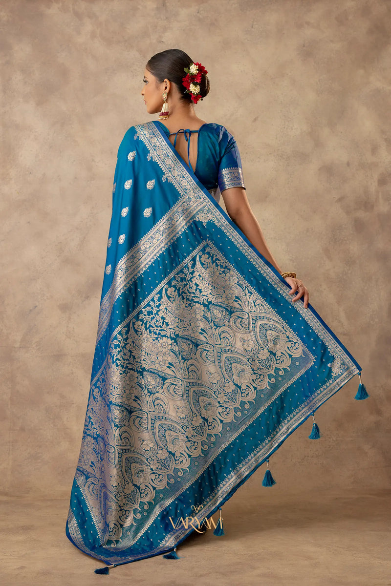 Zari Royale Blue Saree