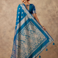 Zari Royale Blue Saree