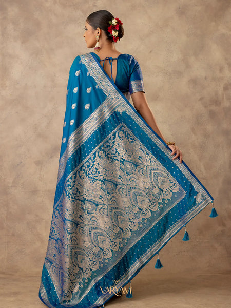 Zari Royale Blue Saree