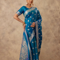 Zari Royale Blue Saree