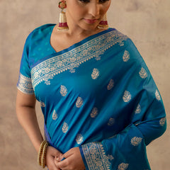 Zari Royale Blue Saree