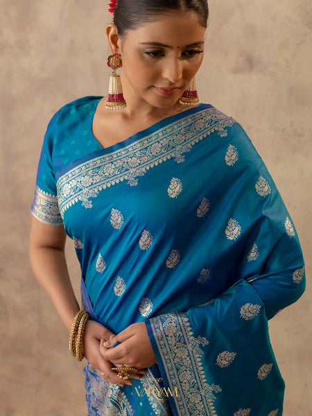 Zari Royale Blue Saree