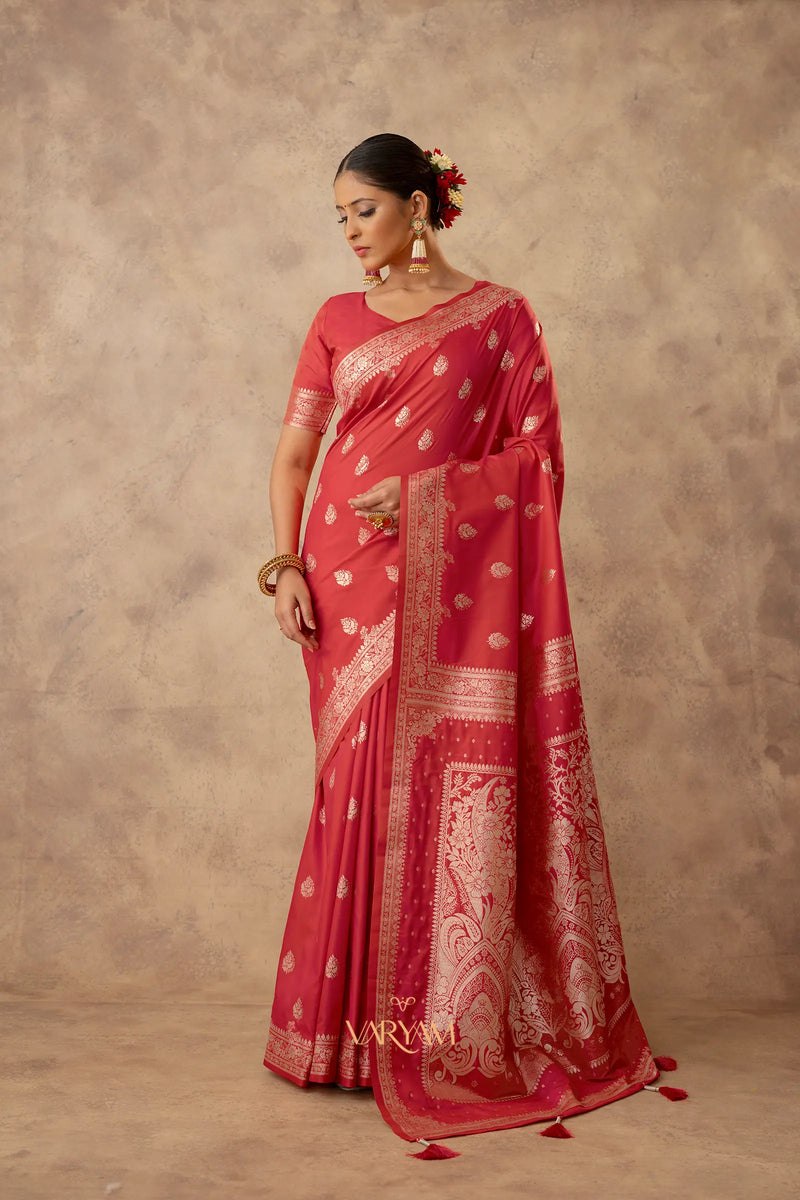 Zari Royale Red Saree