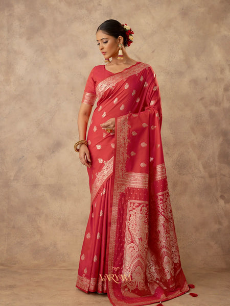 Zari Royale Red Saree