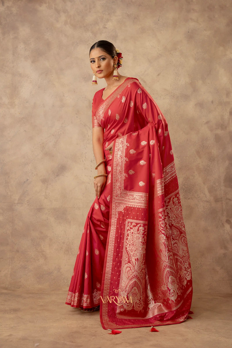 Zari Royale Red Saree