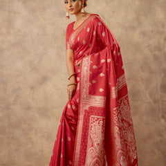 Zari Royale Red Saree