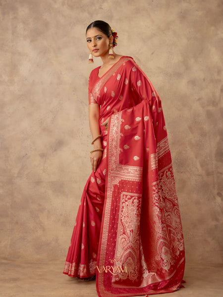 Zari Royale Red Saree