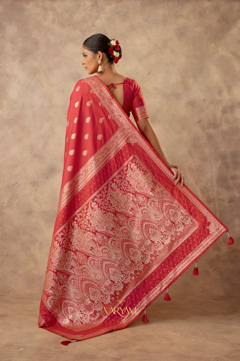 Zari Royale Red Saree