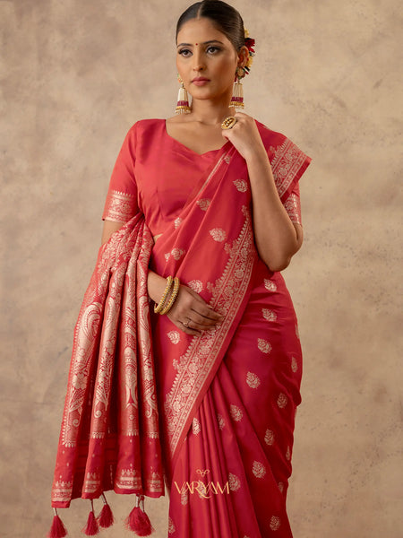 Zari Royale Red Saree