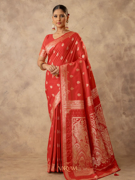 Zari Royale Orange Saree