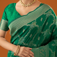 Jamawari Silk Green Saree