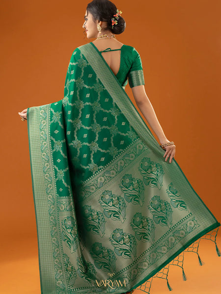 Jamawari Silk Green Saree