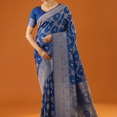 Jamawari Silk Blue Saree