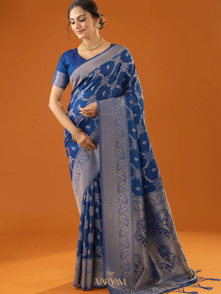 Jamawari Silk Blue Saree