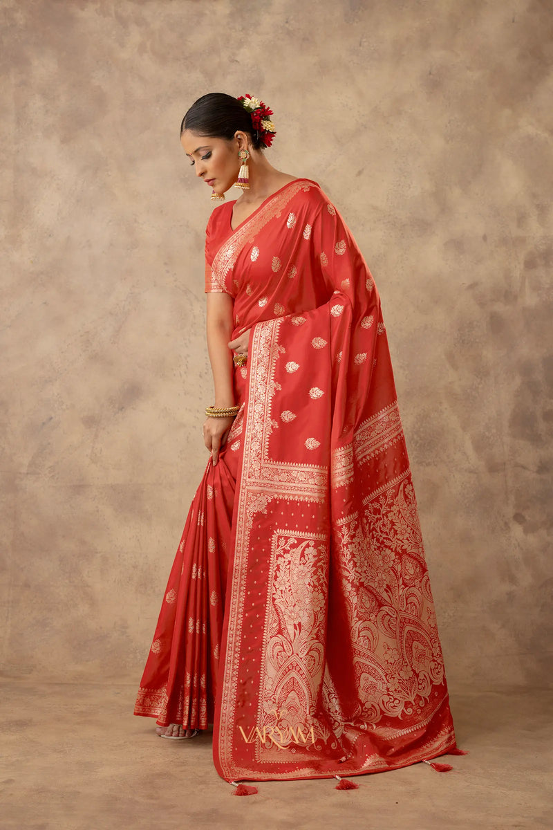 Zari Royale Orange Saree