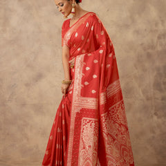 Zari Royale Orange Saree