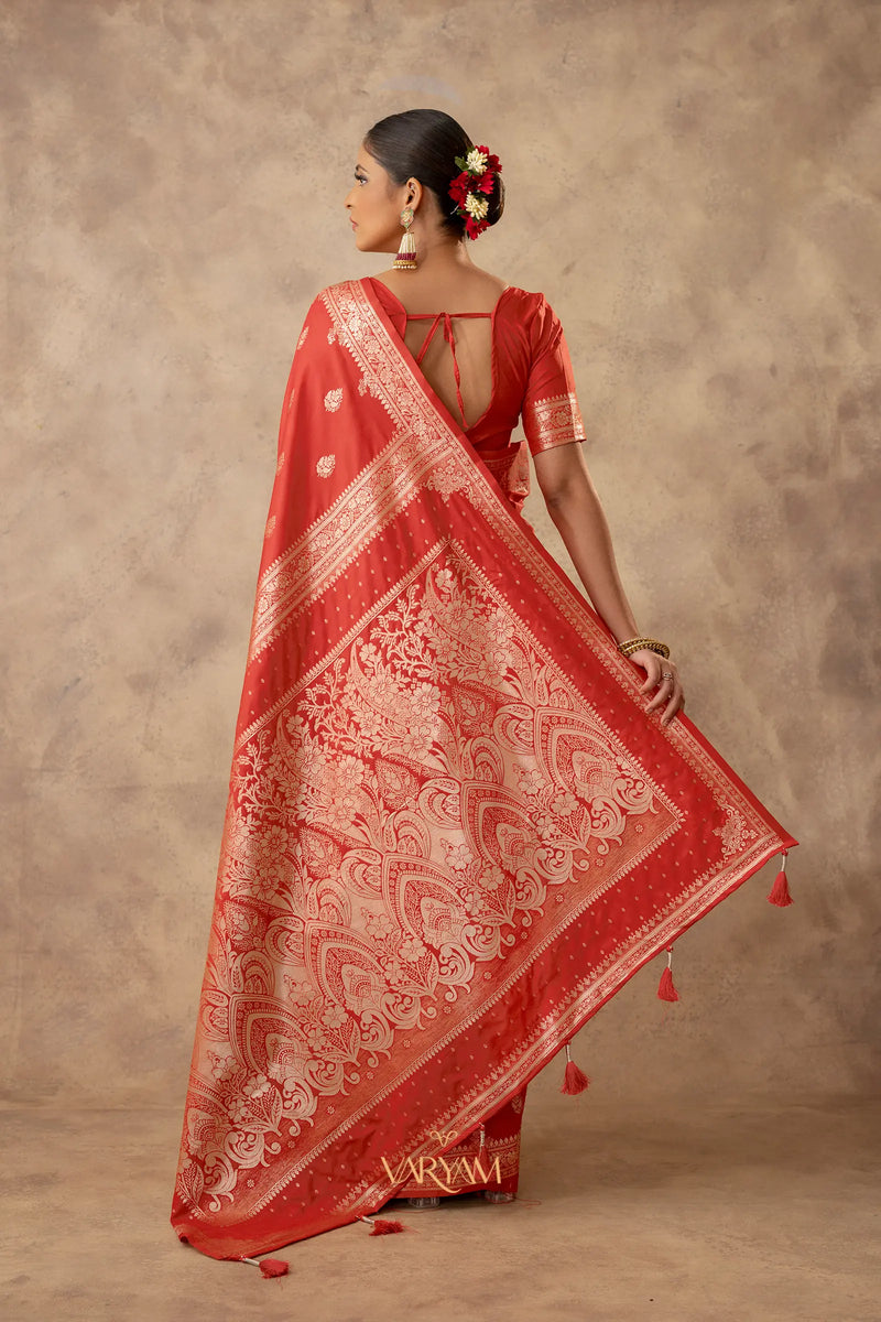 Zari Royale Orange Saree