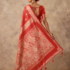 Zari Royale Orange Saree