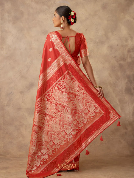 Zari Royale Orange Saree