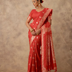 Zari Royale Orange Saree