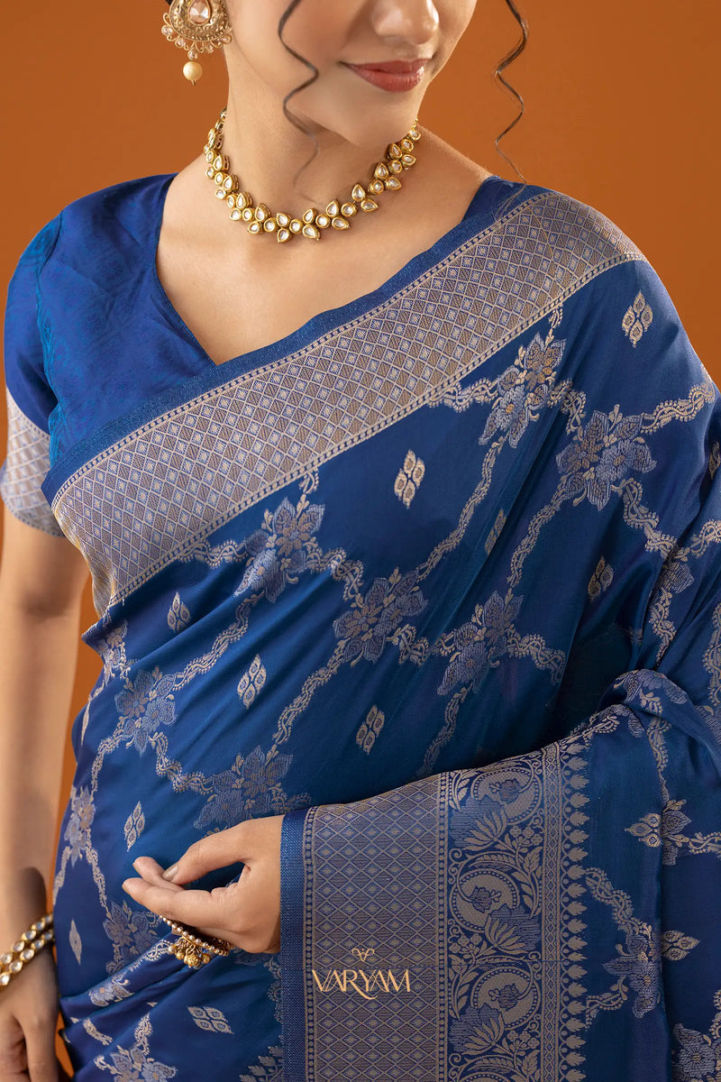 Jamawari Silk Blue Saree