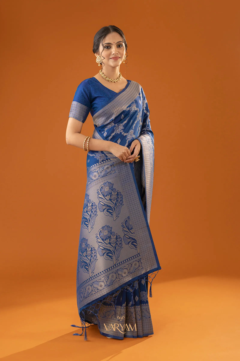 Jamawari Silk Blue Saree