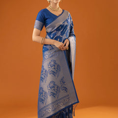 Jamawari Silk Blue Saree