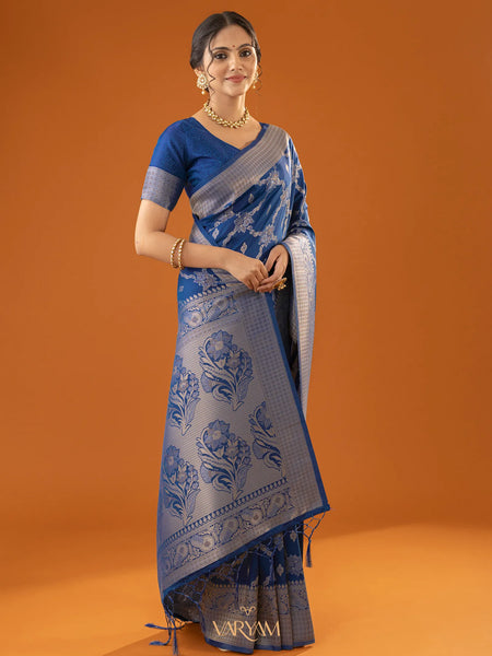 Jamawari Silk Blue Saree