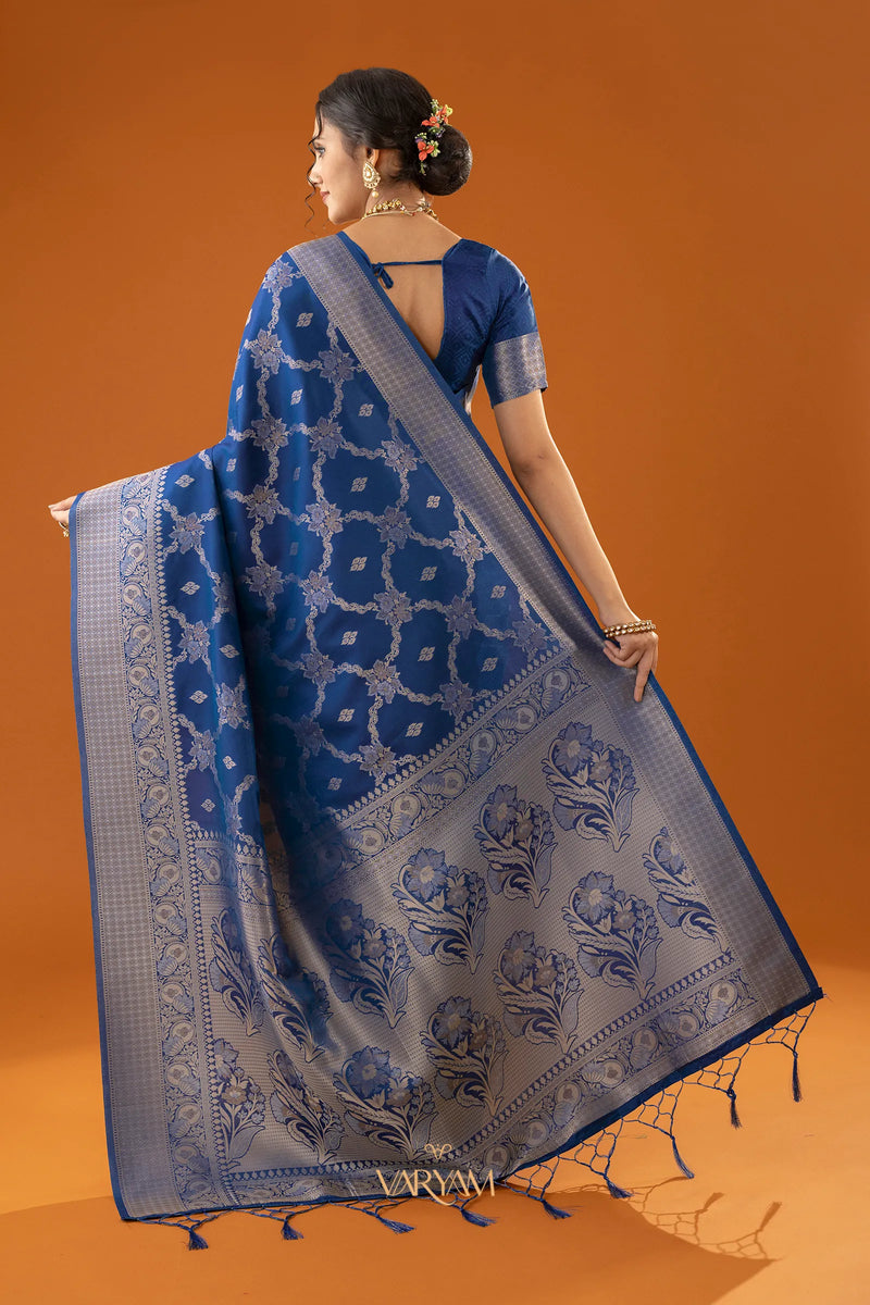 Jamawari Silk Blue Saree