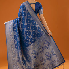 Jamawari Silk Blue Saree