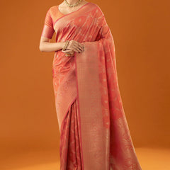 Jamawari Silk Orange Saree