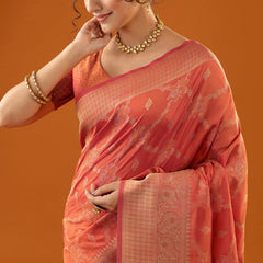 Jamawari Silk Orange Saree