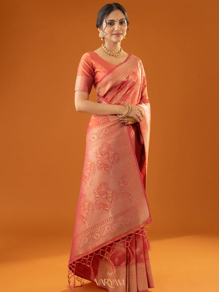Jamawari Silk Orange Saree
