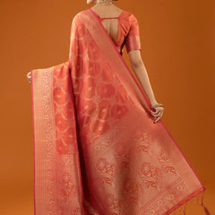 Jamawari Silk Orange Saree