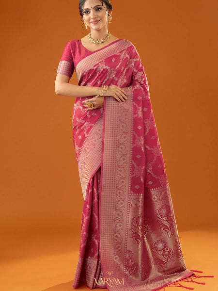 Jamawari Silk Pink Saree
