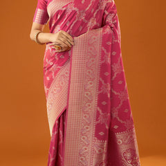 Jamawari Silk Pink Saree