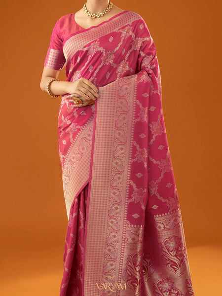 Jamawari Silk Pink Saree