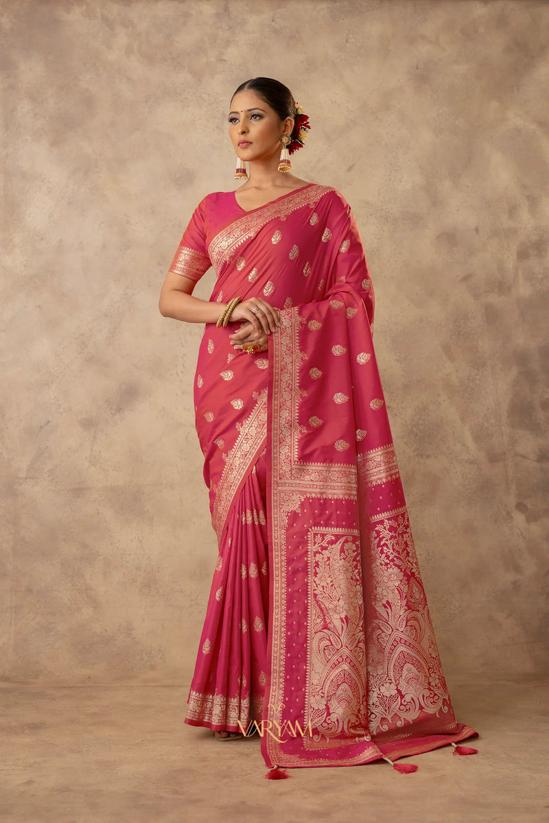 Zari Royale Pink Saree