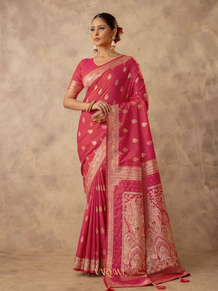 Zari Royale Pink Saree