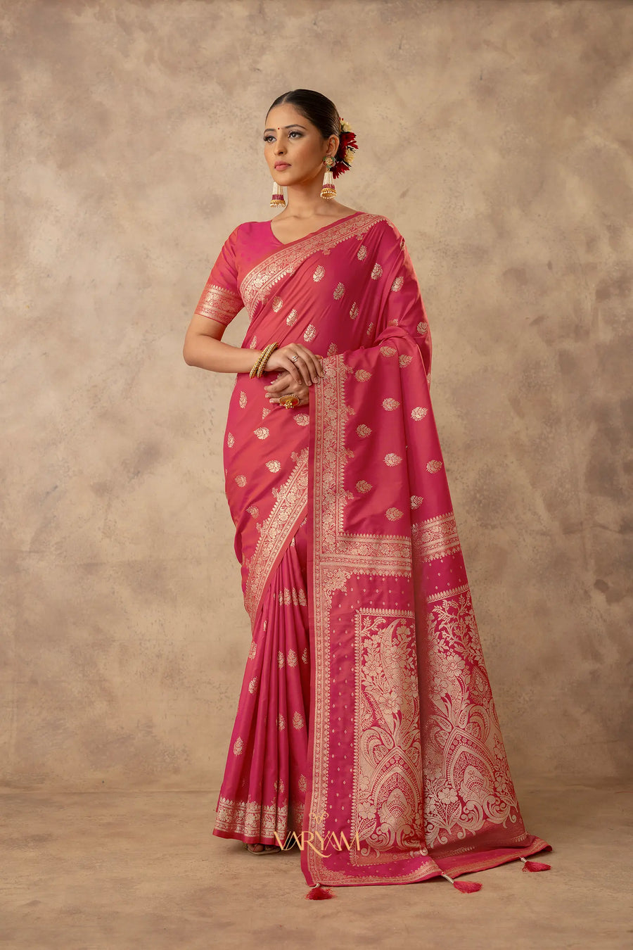 Zari Royale Pink Saree