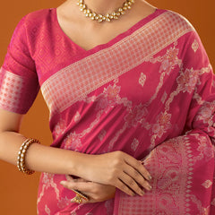 Jamawari Silk Pink Saree