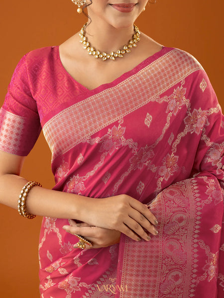 Jamawari Silk Pink Saree
