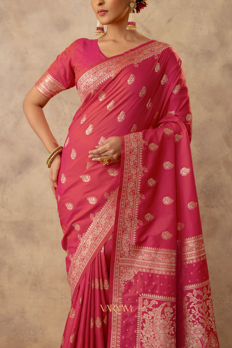 Zari Royale Pink Saree