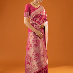 Jamawari Silk Pink Saree