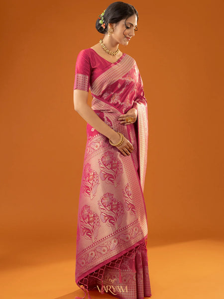 Jamawari Silk Pink Saree