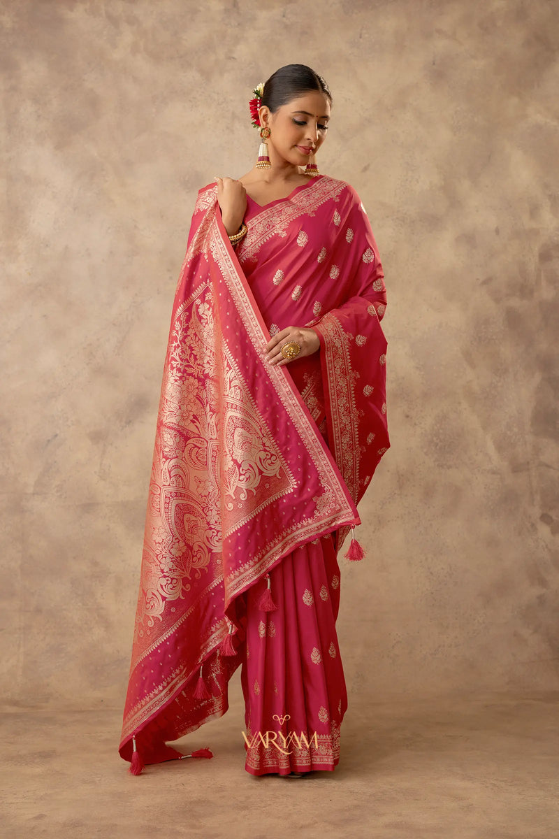 Zari Royale Pink Saree