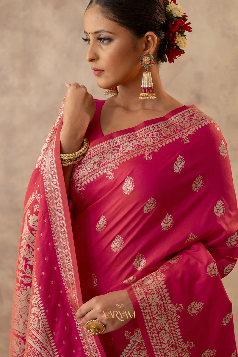 Zari Royale Pink Saree
